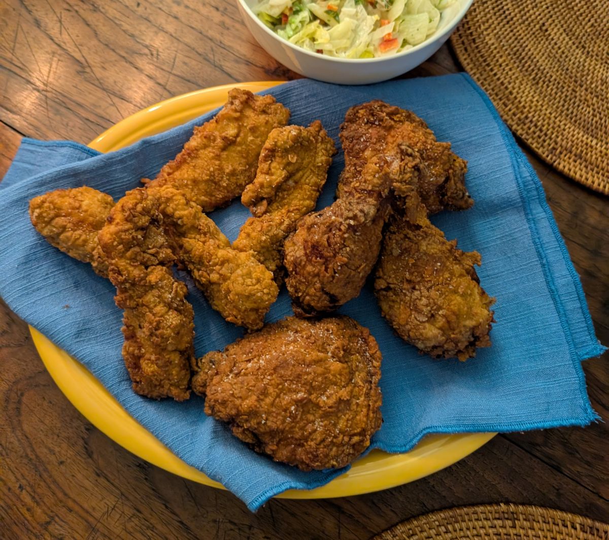 Buttermilk fried chicken with slaw